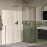 Brauer Oblivion - Inloopdouche - Helder Glas - 100 x 200 cm - incl. Glascoating - PVD RVS-Kleurig Geborsteld