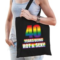 Hot en sexy 40 jaar verjaardag cadeau tas zwart voor volwassenen - Gay/ LHBT / cadeau tas