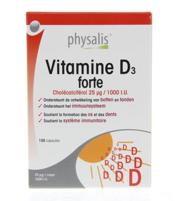 Physalis Supplementen Vitamine D3 Forte 100Capsules