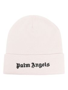 Palm Angels bonnet en laine à logo brodé - Tons neutres