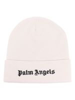 Palm Angels logo-embroidered wool beanie - Tons neutres