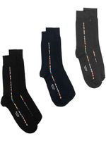 Paul Smith lot de trois paires de chaussettes à détails contrastants - Noir