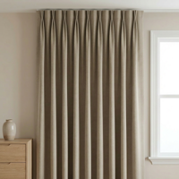 Gordijnen 100% Verduisterend - Haken - Beige 250x300 Cm - Microvezel - Dekbed-Discounter.nl