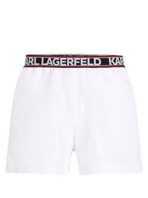 Karl Lagerfeld short de sport à logo Essential imprimé - Blanc