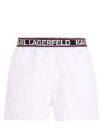 Karl Lagerfeld Essential logo-print swim shorts - Blanc - thumbnail