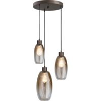 Masterlight Vide hanglampOlive met 3 glazen - cacao - Ø35cm - 2432-15-35-3-02-111