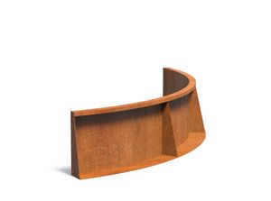 Keerwand cortenstaal binnenbocht 150x150x40cm.