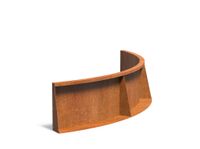 Keerwand cortenstaal binnenbocht 150x150x40cm.