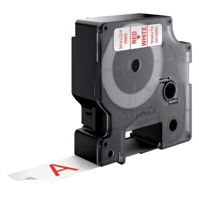 Labeltape Dymo D1 45805 720850 19mmx7m polyester rood op wit