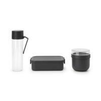 Brabantia Make & Take Ontbijt- en Lunchset 3-delig - Kunststof - Dark Grey