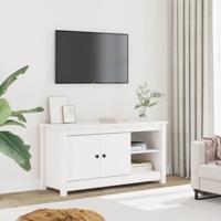 Tv-meubel 103x36,5x52 cm massief grenenhout wit