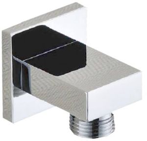 Saqu Cubo doucheaansluiting wand met opsteek vierkant chroom/messing