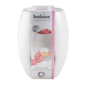 Bolsius aromatic geur wax brander - rond - wit