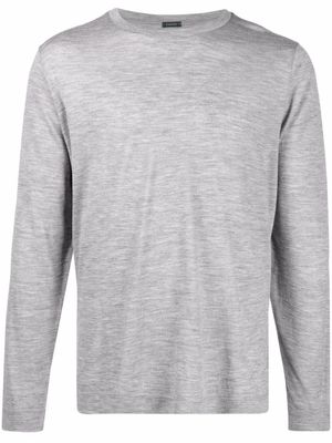 Zanone sweat à encolure ras du cou en laine vierge - Gris
