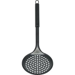 Kook/keuken gerei - schuimspaan - zwart - RVS - 34 cm