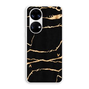Gouden marmer: Huawei P50 Transparant Hoesje