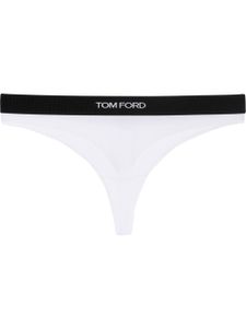 TOM FORD string à bande logo - Blanc