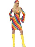 Rainbow hippie kostuum dame - thumbnail