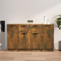 Dressoirs 3 st bewerkt hout gerookt eikenkleurig