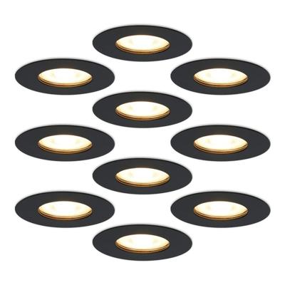 10x Bari inbouwspots - 4,5 Watt 345 lumen - 2700K warm wit - Dimbaar - IP65 - Zwart - voor binnen en buiten - GU10 fitting