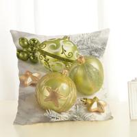 Kerst decoratie katoen en linnen kussen Office Home kussen zonder kussen grootte: 45x45cm (groene Kerst)