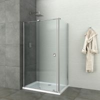 Badstuber Flat schuif douchecabine 120x80cm 8mm glas anti-kalk - thumbnail