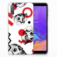 Silicone Back Case Samsung Galaxy A7 (2018) Skull Red - thumbnail