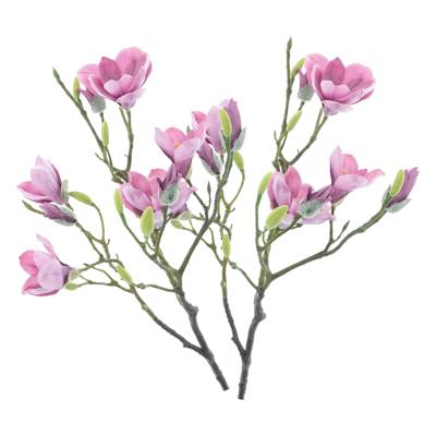 Kunstbloem Magnolia tak Naomi - 2x - 92 cm - paars - Kunst zijdebloemen