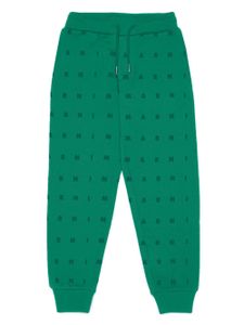 Marni Kids pantalon de jogging à logo imprimé - Vert