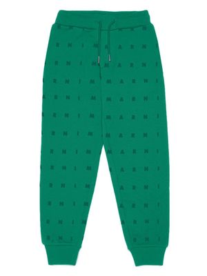 Marni Kids pantalon de jogging à logo imprimé - Vert