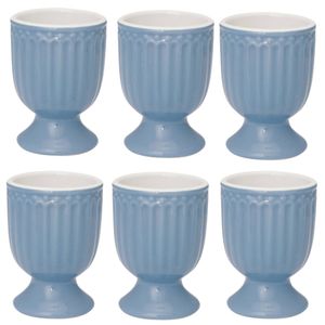 6x GreenGate Eierdoppen Alice Nordic sky blauw Ø 5 cm - 6 stuks