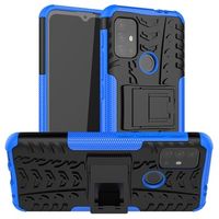 Antislip Motorola Moto G30 Hybrid Case met Standaard - Blauw / Zwart