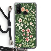 Botanical green sweet flower heaven: Huawei P Smart (2020) Transparant Hoesje met koord