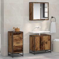 Dressoir met lade Oud hout 35.5 x 35 x 76 cm Bewerkt hout