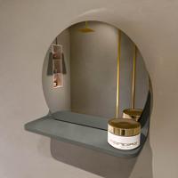 MONDIAZ SPOT spiegel rond 30cm met Spiegelplanchet kleur Smoke.