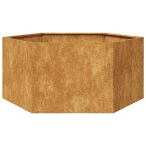 VidaXL Plantenbak zeshoek 104x90x45 cm weervast staal