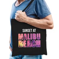 Sunset at Malibu Beach tasje zwart voor heren   - - thumbnail