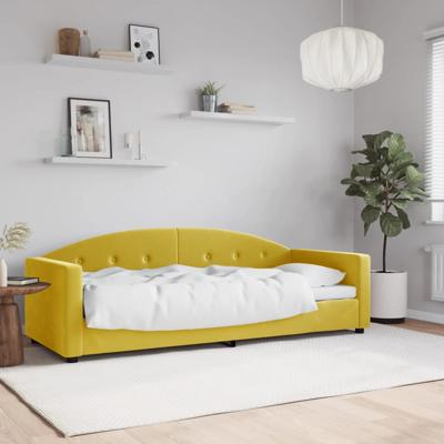 Slaapbank 80x200 cm fluweel geel