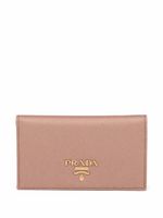 Prada petit portefeuille en cuir Saffiano à plaque logo - Rose