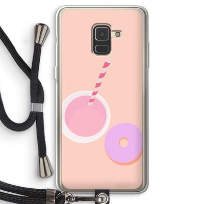 Donut: Samsung Galaxy A8 (2018) Transparant Hoesje met koord
