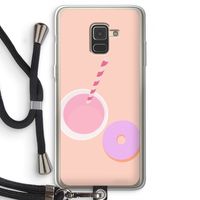 Donut: Samsung Galaxy A8 (2018) Transparant Hoesje met koord