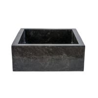 Waskom BWS Stone Vierkant 40x40x15 cm Gepolijst Natuursteen Zwart - thumbnail