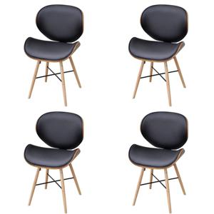 Eetkamerstoelen 4 st gebogen hout en kunstleer SKU: V271948