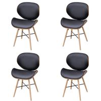 Eetkamerstoelen 4 st gebogen hout en kunstleer SKU: V271948