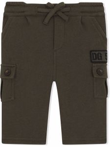 Dolce & Gabbana Kids pantalon à taille à lien de resserrage - Vert