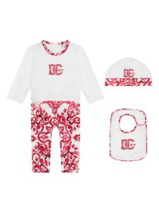 Dolce & Gabbana Kids trousseau de naissance à imprimé Majolica - Blanc