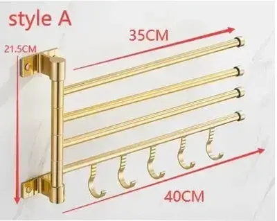 Dubbele Handdoekstang | Aluminium | <50 cm | Met Haak