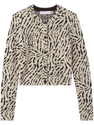 Proenza Schouler White Label cardigan à imprimé animalier en jacquard - Tons neutres