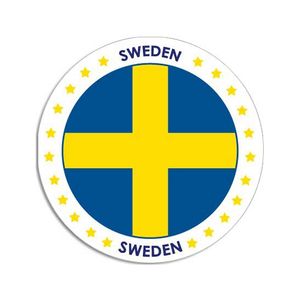 Zweden sticker rond 14,8 cm landen decoratie