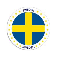 Zweden sticker rond 14,8 cm landen decoratie